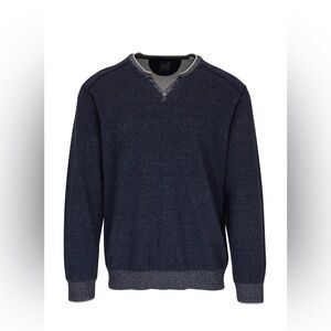 NWT Raffi NWT 100% Cotton Reversible Henley Sweater Midnight Size M